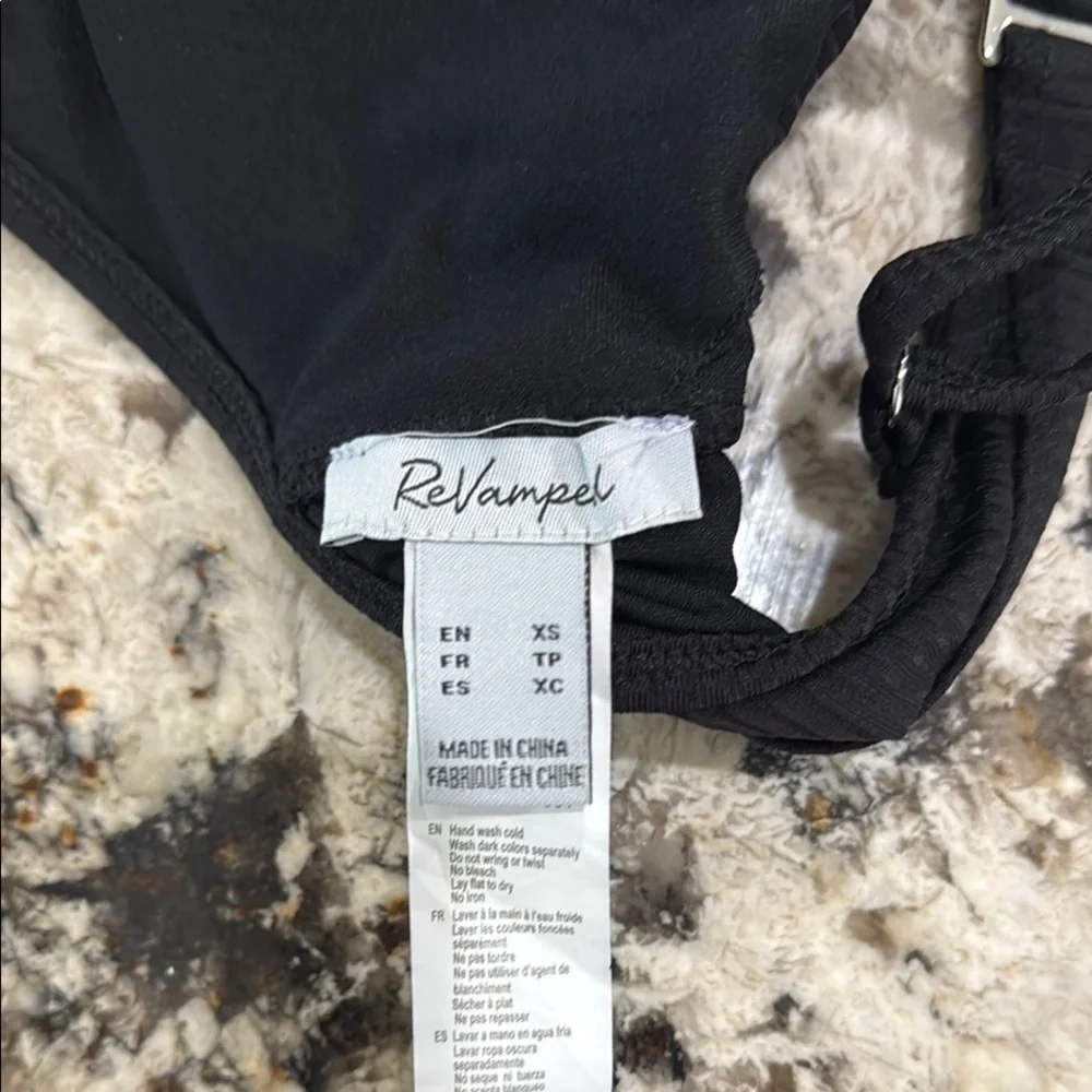Revamped Black Swim Bralette with Zipper size Extra Small
